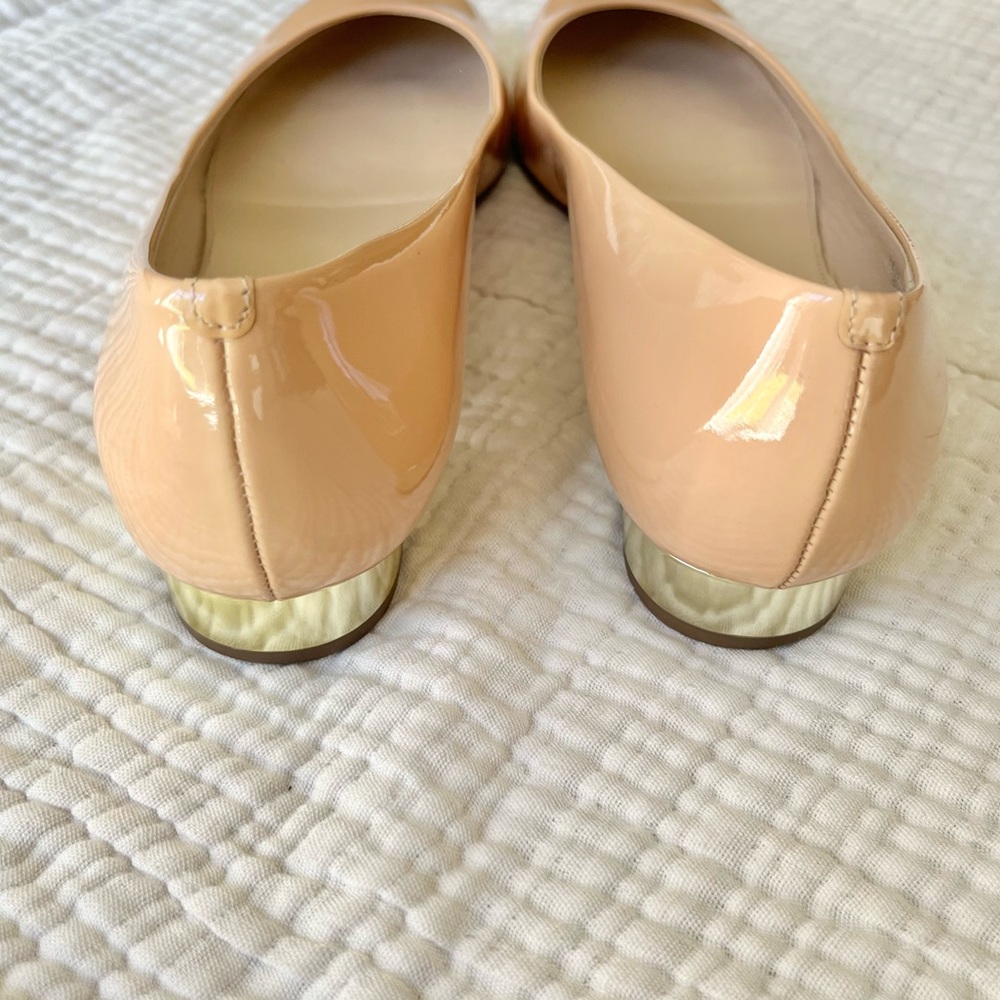 J. Crew | Janey Nude Patent Leather Gold Heeled Ballet Flats - Picture 6 of 9